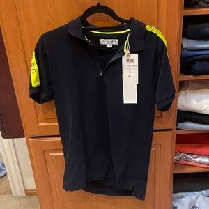 U.S. Polo Assn. Navy and Neon Yellow Polo Shirt